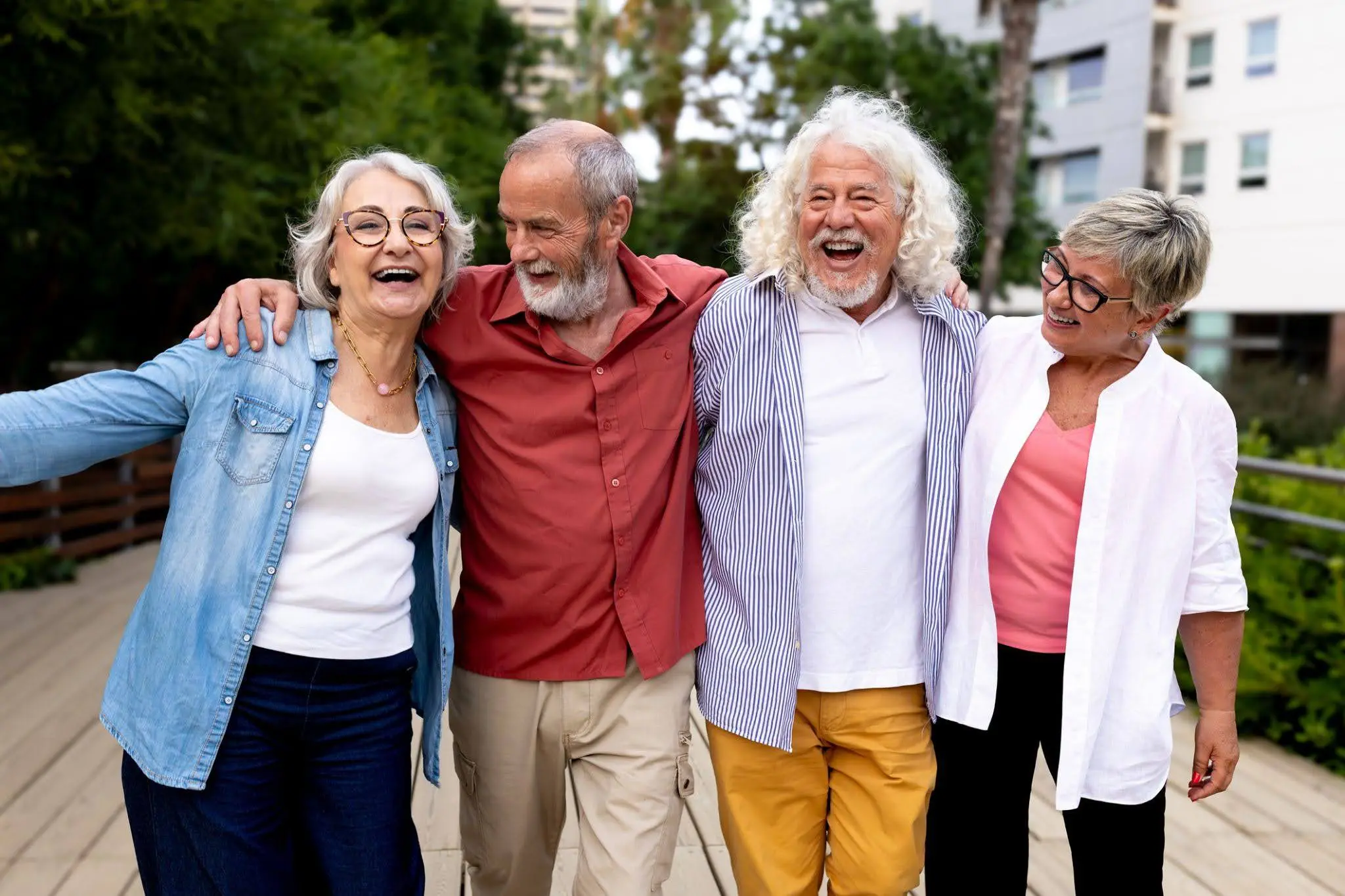 Seniors practicing active senior living