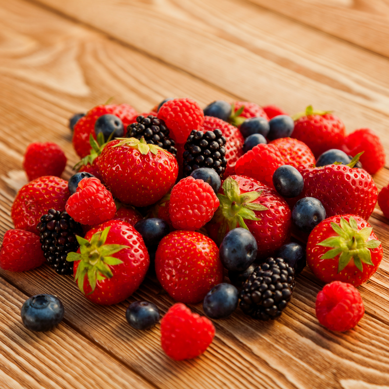 closeup of mixed berries