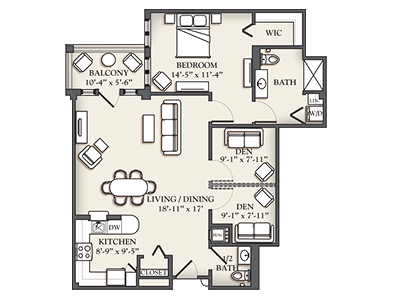 C2 One Bedroom + Den