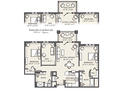 E2 Two Bedroom + Den