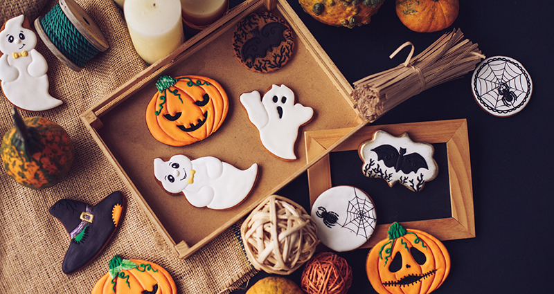 An assortment of halloween decorations