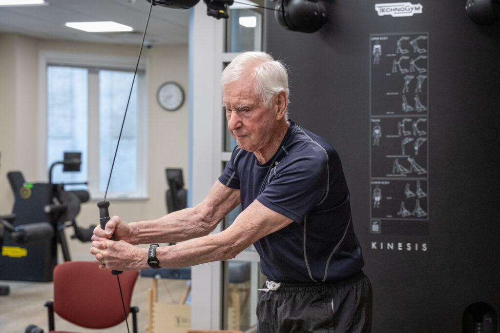 Kendal on Hudson resident using weight machine